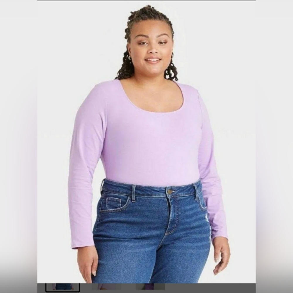 Ava & Viv Women's Bodysuit Long Sleeve Top Plus Size 4X NWT - Picture 6 of 6